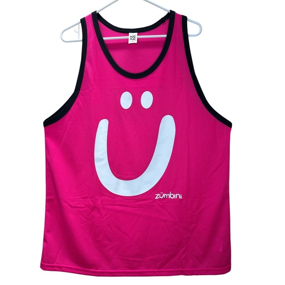 Zumba Wear Tops - Zumba Wear Zumbini Instructor Mesh Tank Top Pink Black XL Athletic Jersey Retro